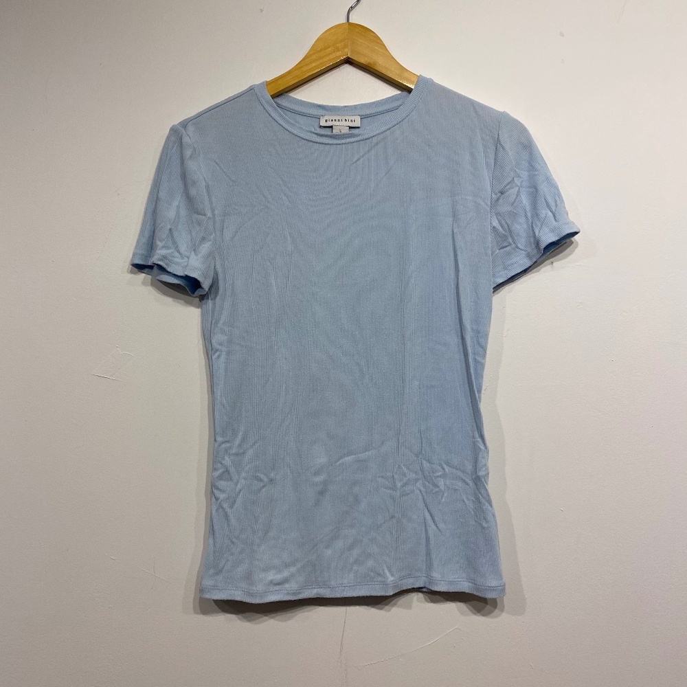 Gianni Bini Light Blue Ribbed T-Shirt